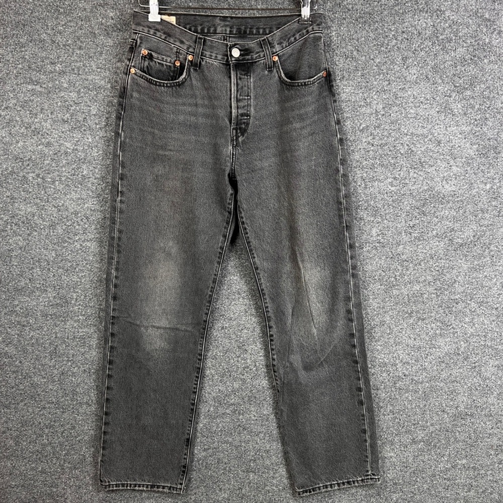 Levi's 501‎ Jeans Womens Gray Wash High Rise Button Fly Straight Leg Denim 27x32